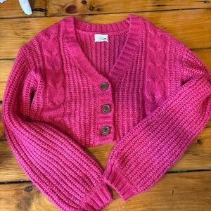 Cozy Pink Cable Knit Sweater